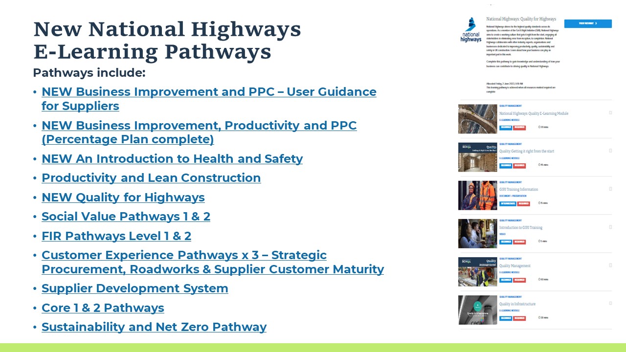 National Highways E Learning Pathways - NEW 